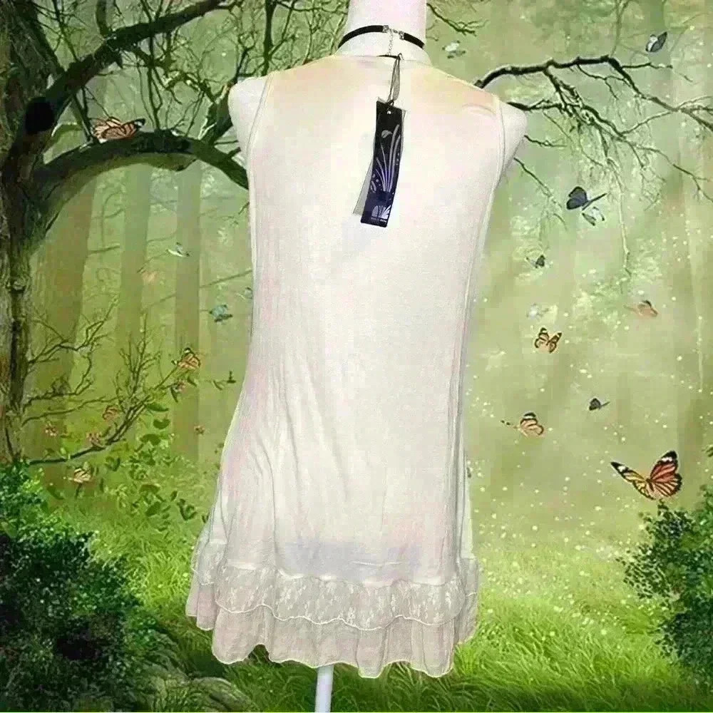 Boho Brand New With Tags Beige Mini Dress - Picture 5 of 8